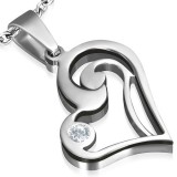 Pendentif coeur deluxe avec strass (21)
