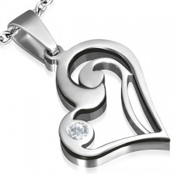 Pendentif coeur deluxe avec strass (21)