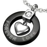 Pendentif coeur forever love noir (24)