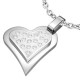 Pendentif coeur gris strass sur coeur (27)