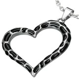 Pendentif coeur gris et noir (32)