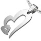 Pendentif coeur et petit coeur strass (35)