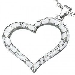 Pendentif coeur gris et blanc (40)