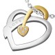 Pendentif coeur love bande jaune (41)