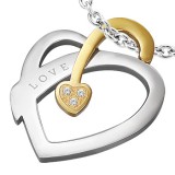 Pendentif coeur love bande jaune (41)