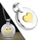 Pendentif coeur jaune sur cercle (42)