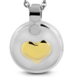 Pendentif coeur jaune sur cercle (42)