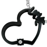 Pendentif coeur noir love (43)