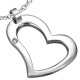 Pendentif coeur creux avec strass (45)