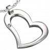 Pendentif coeur creux avec strass (45)