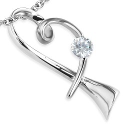Pendentif coeur vrillé avec zircone (53)