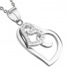 Pendentif deux coeurs coeurs gris (60)