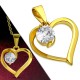 Pendentif gold-ip coeur avec zircone rond (70)