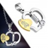 Pendentif coeur jaune avec rose (71)