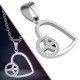Pendentif coeur peace and love strass (72)