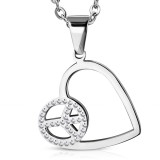 Pendentif coeur peace and love strass (72)