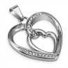 Pendentif coeur lignes de strass (74)