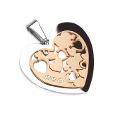 Pendentif coeur gris et rose (76)
