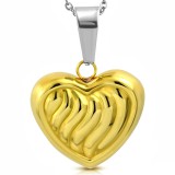 Pendentif coeur gold-ip avec rayures (79)