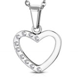 Pendentif coeur avec strass transparents (82)