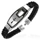 Bracelet prestige 14 - Vinyle et acier croix noire