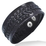 Bracelet de force 115 - Noir centre entrelacé