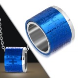 Pendentif anneau 02 - Fond bleu avec croix