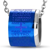 Pendentif anneau 02 - Fond bleu avec croix