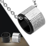 Pendentif anneau 05 - Croix et texte