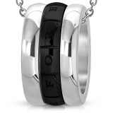 Pendentif anneau 06 - Bande noire love