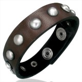 Bracelet de force 04 - Marron cercles en acier