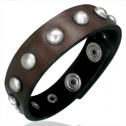Bracelet de force 04 - Marron cercles en acier
