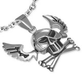 Pendentif gothique 05 - Tête de mort aileée