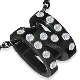 Pendentif anneau 08 - Noir multistrass
