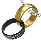 Pendentif anneau 12 - Un jaune et un noir
