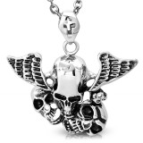 Pendentif gothique 10 - Trois crânes et ailes