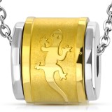 Pendentif anneau 17 - Salamandre sur jaune