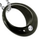 Pendentif anneau 19 - Noir averc zircone
