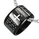 Pendentif anneau 20 - Noir latin avec croix