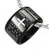 Pendentif anneau 20 - Noir latin avec croix