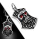 Pendentif gothique 15 - Plaque avec crâne yeux rouges