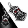 Pendentif gothique 15 - Plaque avec crâne yeux rouges
