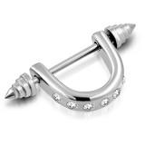 Bouclier de téton 43 - petit cercle gris strass