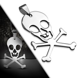 Pendentif gothique 18 - Tête de mort plate basique