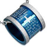 Pendentif anneau 24 - Latin bleu tours gris