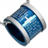 Pendentif anneau 24 - Latin bleu tours gris