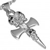 Pendentif gothique 25 - Croix trois crânes