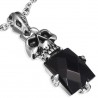 Pendentif gothique 27 - Crâne et gem noir