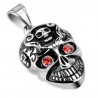 Pendentif gothique 35 - Crâne yeux rouges