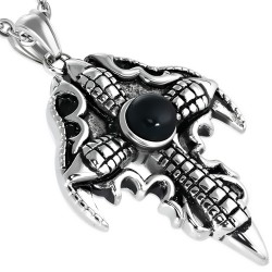 Pendentif gothique 47 - Croix reptilienne avec gem